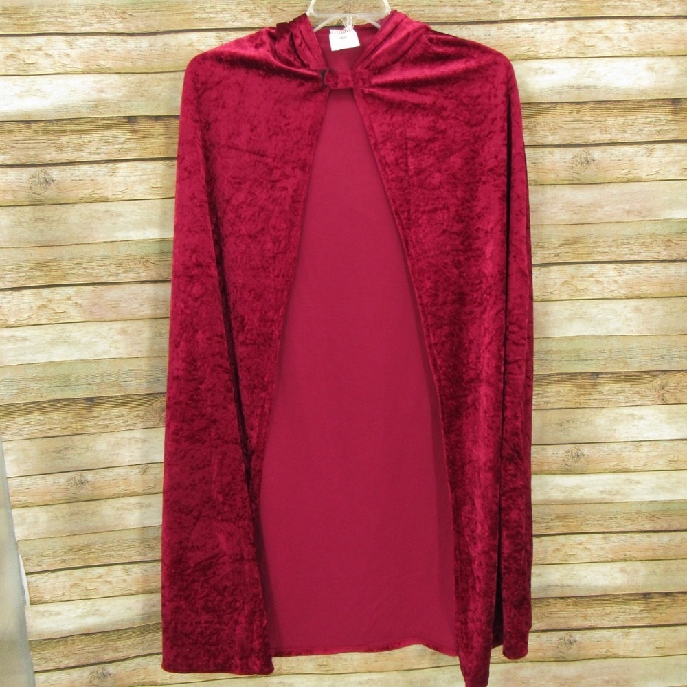 Sprit Crushed Velveteen Polyester Hooded Cape O/S L:42"